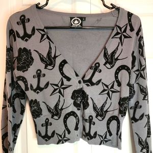 Cute cropped sweater, punk alternative style, large